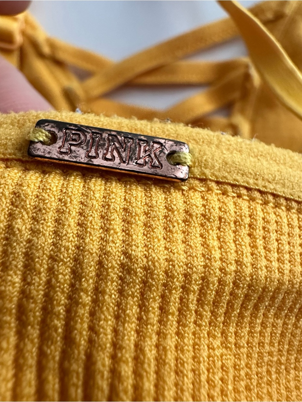 PINK Victoria's Secret Yellow Crisscross Bralette - Picture 3 of 5